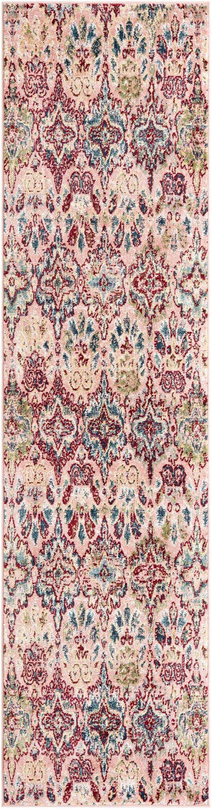 Pink 2' 7 x 10' Sumter Runner Area Rug Contemporary Durable Easy Clean Carpet for Bedrooms, Living Areas, Dining, Office, Dorms for Sale at Rug Engine