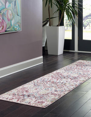 Pink 2' 7 x 10' Sumter Runner Area Rug Contemporary Durable Easy Clean Carpet for Bedrooms, Living Areas, Dining, Office, Dorms for Sale at Rug Engine