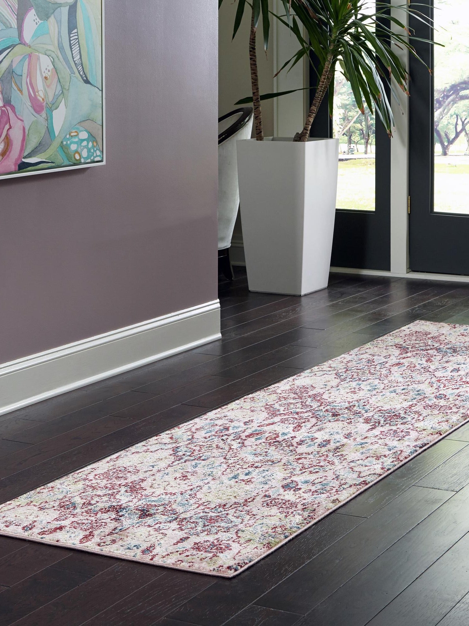 Pink 2' x 6' 1 Sumter Runner Area Rug Contemporary Durable Easy Clean Carpet for Bedrooms, Living Areas, Dining, Office, Dorms for Sale at Rug Engine