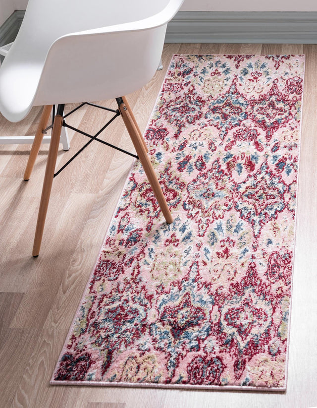 Pink 2' 7 x 10' Sumter Runner Area Rug Contemporary Durable Easy Clean Carpet for Bedrooms, Living Areas, Dining, Office, Dorms for Sale at Rug Engine