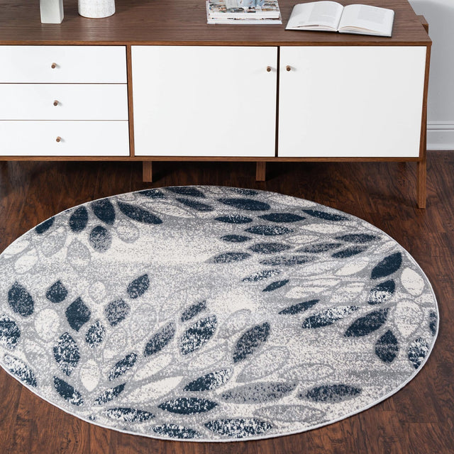 Gray 4' 1 x 4' 1 Sumter Round Area Rug Contemporary Durable Easy Clean Carpet for Bedrooms, Living Areas, Dining, Office, Dorms for Sale at Rug Engine