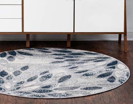 Gray 5' 1 x 5' 1 Sumter Round Area Rug Contemporary Durable Easy Clean Carpet for Bedrooms, Living Areas, Dining, Office, Dorms for Sale at Rug Engine