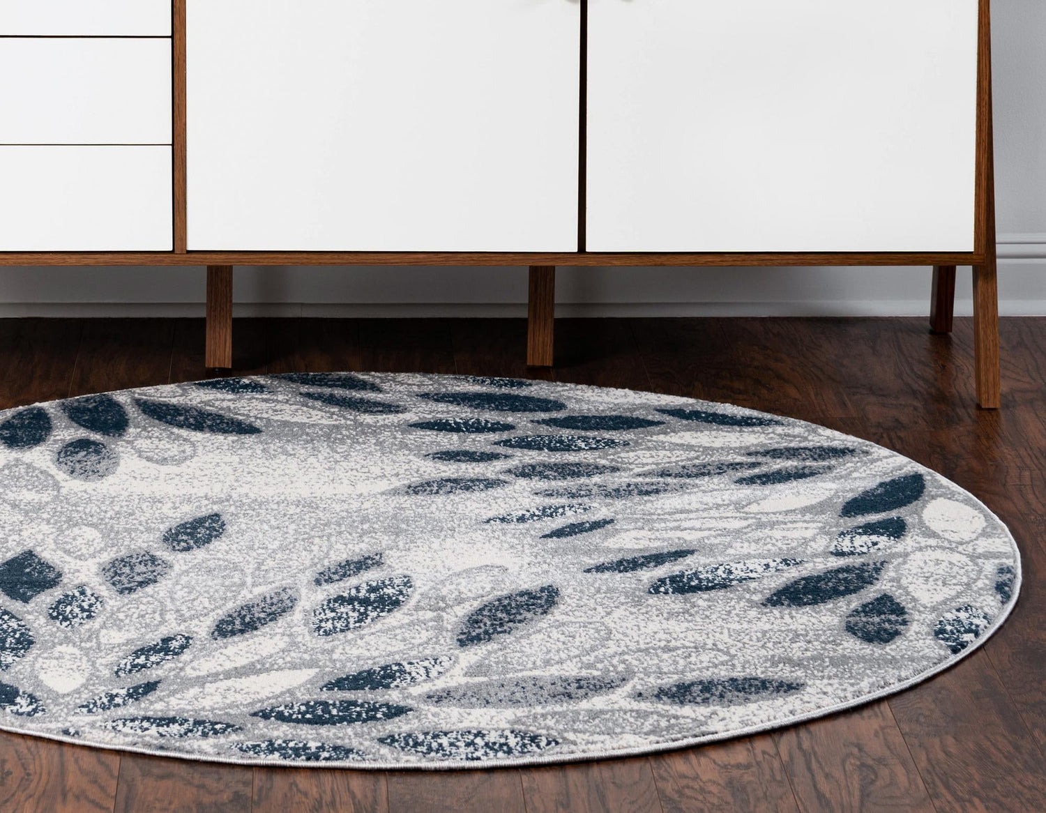 Gray 7' 1 x 7' 1 Sumter Round Area Rug Contemporary Durable Easy Clean Carpet for Bedrooms, Living Areas, Dining, Office, Dorms for Sale at Rug Engine