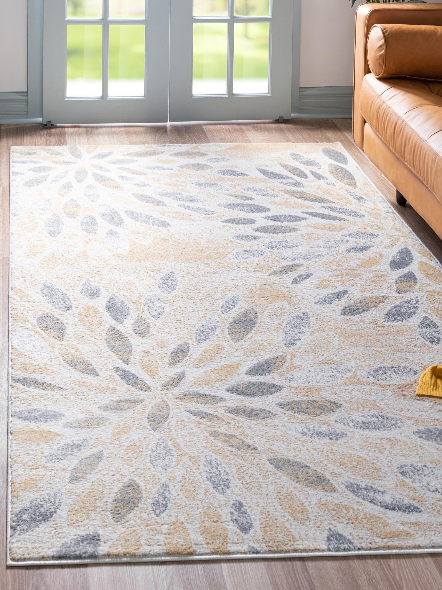 Yellow 6' 1 x 9' Sumter Rectangle Area Rug Contemporary Durable Easy Clean Carpet for Bedrooms, Living Areas, Dining, Office, Dorms for Sale at Rug Engine