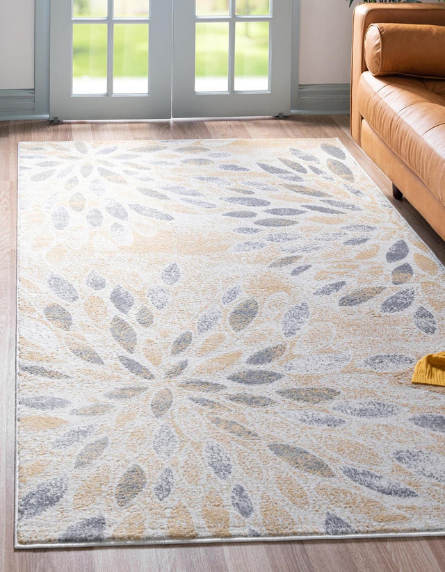 Yellow 5' 1 x 8' Sumter Rectangle Area Rug Contemporary Durable Easy Clean Carpet for Bedrooms, Living Areas, Dining, Office, Dorms for Sale at Rug Engine