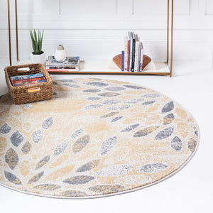 Yellow 10' 2 x 10' 2 Sumter Round Area Rug Contemporary Durable Easy Clean Carpet for Bedrooms, Living Areas, Dining, Office, Dorms for Sale at Rug Engine