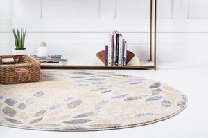 Yellow 5' 1 x 5' 1 Sumter Round Area Rug Contemporary Durable Easy Clean Carpet for Bedrooms, Living Areas, Dining, Office, Dorms for Sale at Rug Engine
