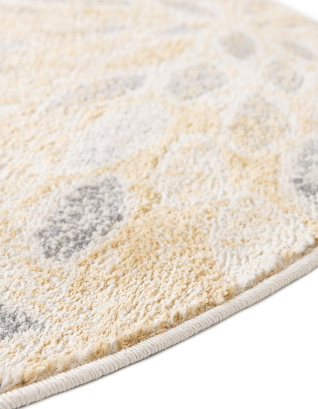 Yellow 4' 1 x 4' 1 Sumter Round Area Rug Contemporary Durable Easy Clean Carpet for Bedrooms, Living Areas, Dining, Office, Dorms for Sale at Rug Engine