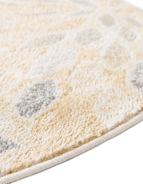 Yellow 5' 1 x 5' 1 Sumter Round Area Rug Contemporary Durable Easy Clean Carpet for Bedrooms, Living Areas, Dining, Office, Dorms for Sale at Rug Engine