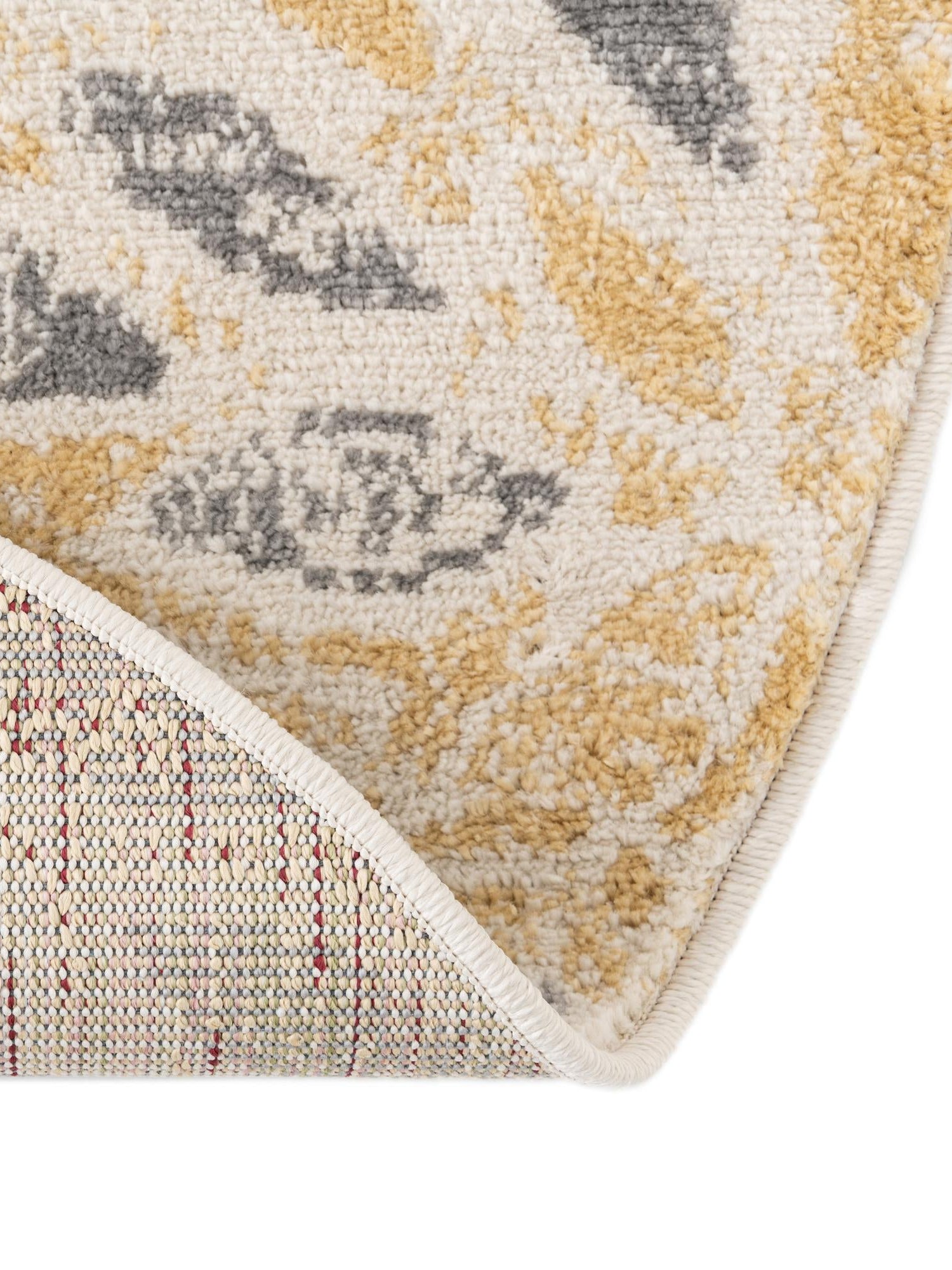 Yellow 8' x 8' Sumter Round Area Rug Contemporary Durable Easy Clean Carpet for Bedrooms, Living Areas, Dining, Office, Dorms for Sale at Rug Engine