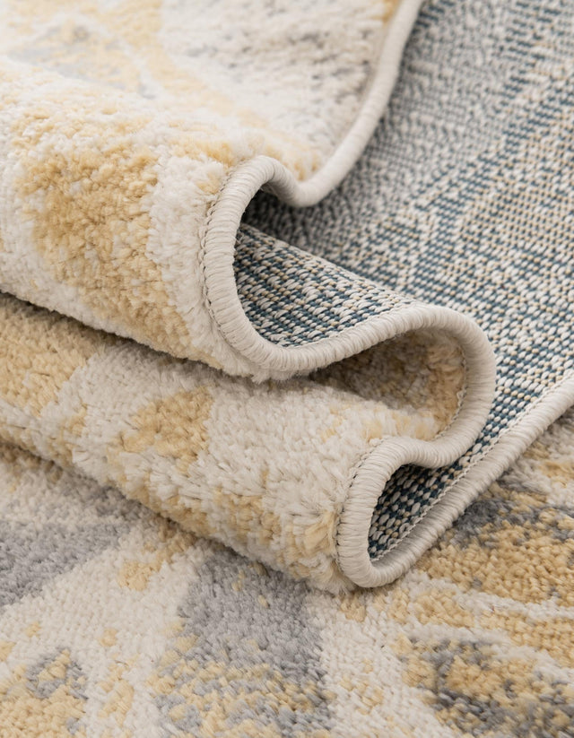 Yellow 4' 1 x 4' 1 Sumter Round Area Rug Contemporary Durable Easy Clean Carpet for Bedrooms, Living Areas, Dining, Office, Dorms for Sale at Rug Engine