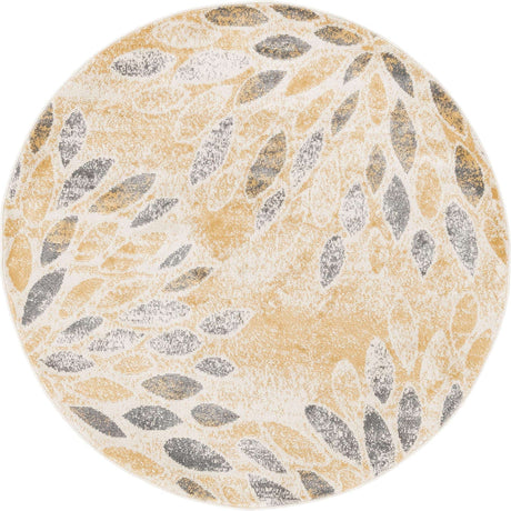 Yellow 5' 1 x 5' 1 Sumter Round Area Rug Contemporary Durable Easy Clean Carpet for Bedrooms, Living Areas, Dining, Office, Dorms for Sale at Rug Engine