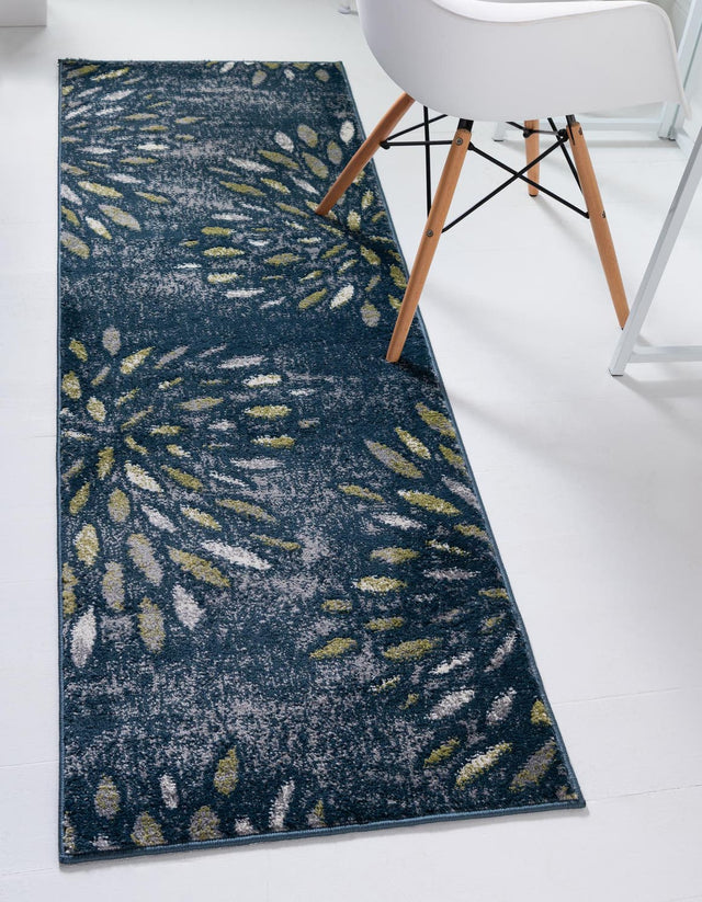 Navy Blue 2' 7 x 10' Sumter Runner Area Rug Contemporary Durable Easy Clean Carpet for Bedrooms, Living Areas, Dining, Office, Dorms for Sale at Rug Engine
