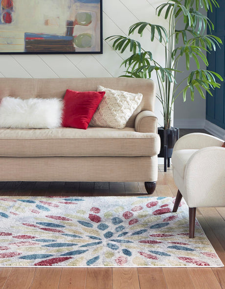 Multicolor 8' x 10' Sumter Rectangle Area Rug Contemporary Durable Easy Clean Carpet for Bedrooms, Living Areas, Dining, Office, Dorms for Sale at Rug Engine
