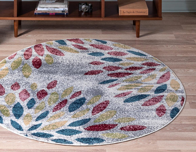 Multicolor 5' 1 x 5' 1 Sumter Round Area Rug Contemporary Durable Easy Clean Carpet for Bedrooms, Living Areas, Dining, Office, Dorms for Sale at Rug Engine