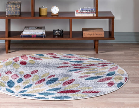 Multicolor 4' 1 x 4' 1 Sumter Round Area Rug Contemporary Durable Easy Clean Carpet for Bedrooms, Living Areas, Dining, Office, Dorms for Sale at Rug Engine