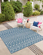 Blue 8' x 8' Outdoor Trellis Square Rug