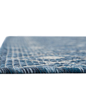 Blue 5' 3 x 5' 3 Outdoor Trellis Square Area Rug Weather Resistant for Patio, Deck, Terrace, Balcony, Porch Geometric Design Water Safe Outside Carpet for Sale at Rug Engine