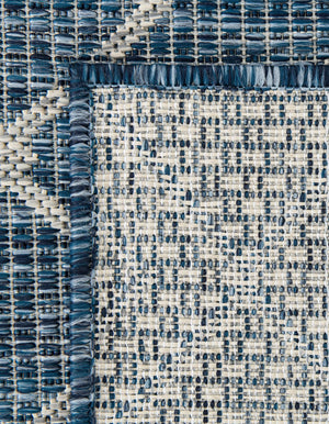 Blue 5' 3 x 5' 3 Outdoor Trellis Square Area Rug Weather Resistant for Patio, Deck, Terrace, Balcony, Porch Geometric Design Water Safe Outside Carpet for Sale at Rug Engine