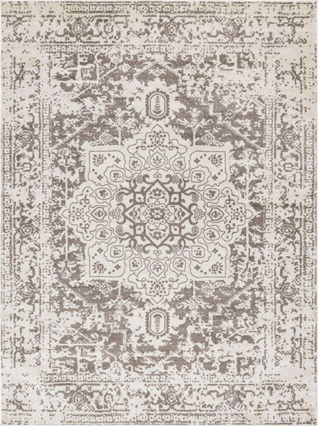 White 9' x 12' Richmond Rectangle Area Rug Vintage Distressed Look Traditional Design Carpet for Unique Home Interior Design for Sale at Rug Engine