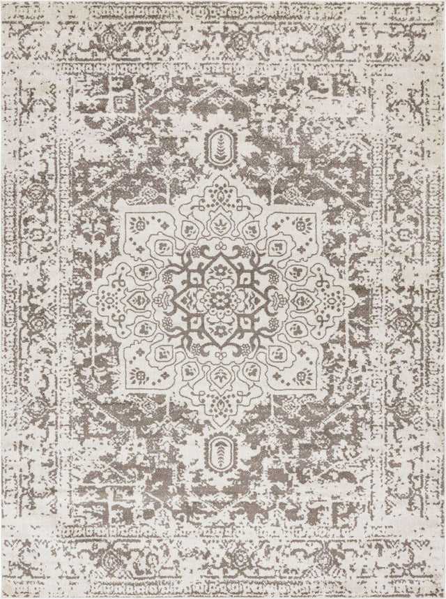 White 9' x 12' Richmond Rectangle Area Rug Vintage Distressed Look Traditional Design Carpet for Unique Home Interior Design for Sale at Rug Engine
