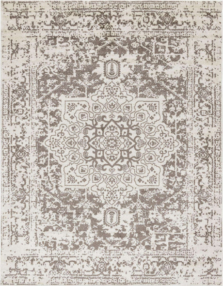 White 7' 10 x 10' Richmond Rectangle Area Rug Vintage Distressed Look Traditional Design Carpet for Unique Home Interior Design for Sale at Rug Engine