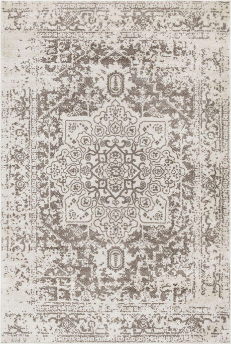 White 6' 1 x 9' Richmond Rectangle Area Rug Vintage Distressed Look Traditional Design Carpet for Unique Home Interior Design for Sale at Rug Engine