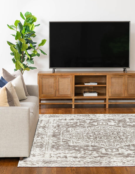 White 10' x 13' 1 Richmond Rectangle Area Rug Vintage Distressed Look Traditional Design Carpet for Unique Home Interior Design for Sale at Rug Engine