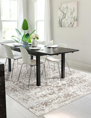 White 10' x 13' 1 Richmond Rectangle Area Rug Vintage Distressed Look Traditional Design Carpet for Unique Home Interior Design for Sale at Rug Engine