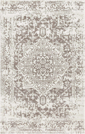 White 5' 3 x 8' Richmond Rectangle Area Rug Vintage Distressed Look Traditional Design Carpet for Unique Home Interior Design for Sale at Rug Engine