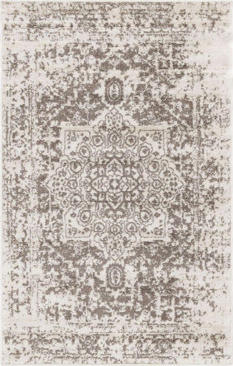 White 3' 1 x 5' 3 Richmond Rectangle Area Rug Vintage Distressed Look Traditional Design Carpet for Unique Home Interior Design for Sale at Rug Engine