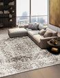 White 5' 3 x 5' 3 Richmond Square Area Rug Vintage Distressed Look Traditional Design Carpet for Unique Home Interior Design for Sale at Rug Engine