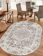 White 3' 1 x 5' 3 Richmond Oval Area Rug Vintage Distressed Look Traditional Design Carpet for Unique Home Interior Design for Sale at Rug Engine