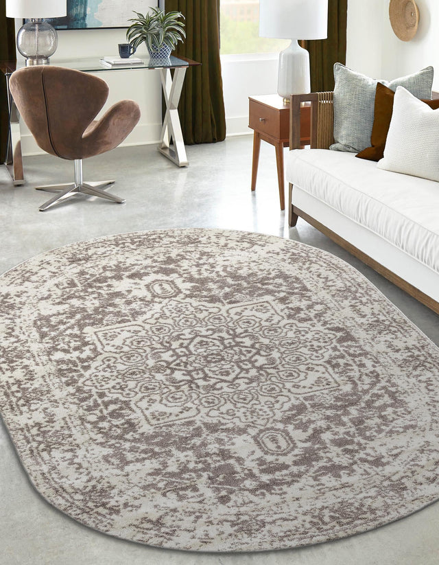 White 3' 1 x 5' 3 Richmond Oval Area Rug Vintage Distressed Look Traditional Design Carpet for Unique Home Interior Design for Sale at Rug Engine