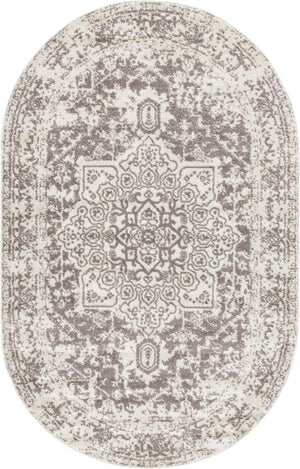 White 5' 3 x 8' Richmond Oval Area Rug Vintage Distressed Look Traditional Design Carpet for Unique Home Interior Design for Sale at Rug Engine