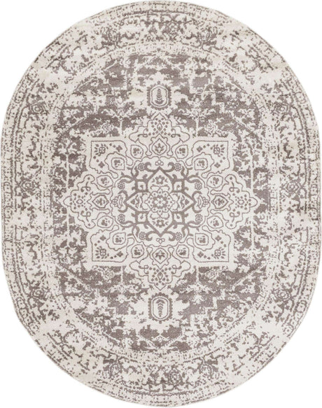 White 7' 10 x 10' Richmond Oval Area Rug Vintage Distressed Look Traditional Design Carpet for Unique Home Interior Design for Sale at Rug Engine