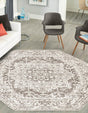 White 7' 10 x 7' 10 Richmond Octagon Area Rug Vintage Distressed Look Traditional Design Carpet for Unique Home Interior Design for Sale at Rug Engine