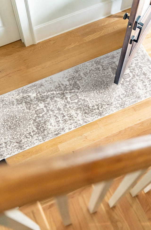 White 2' 7 x 12' Richmond Runner Area Rug Vintage Distressed Look Traditional Design Carpet for Unique Home Interior Design for Sale at Rug Engine