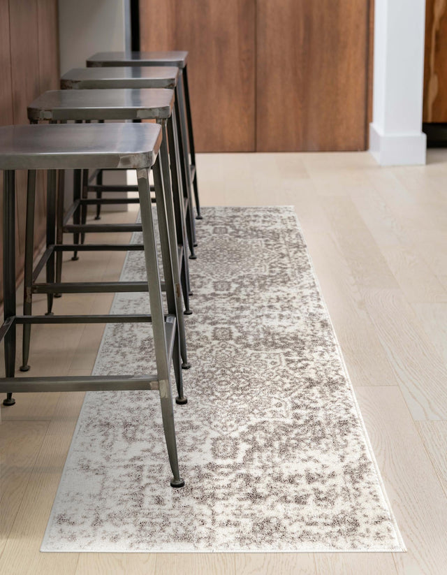 White 2' x 6' 1 Richmond Runner Area Rug Vintage Distressed Look Traditional Design Carpet for Unique Home Interior Design for Sale at Rug Engine