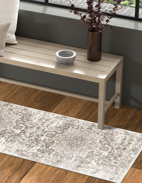 White 2' x 8' Richmond Runner Area Rug Vintage Distressed Look Traditional Design Carpet for Unique Home Interior Design for Sale at Rug Engine