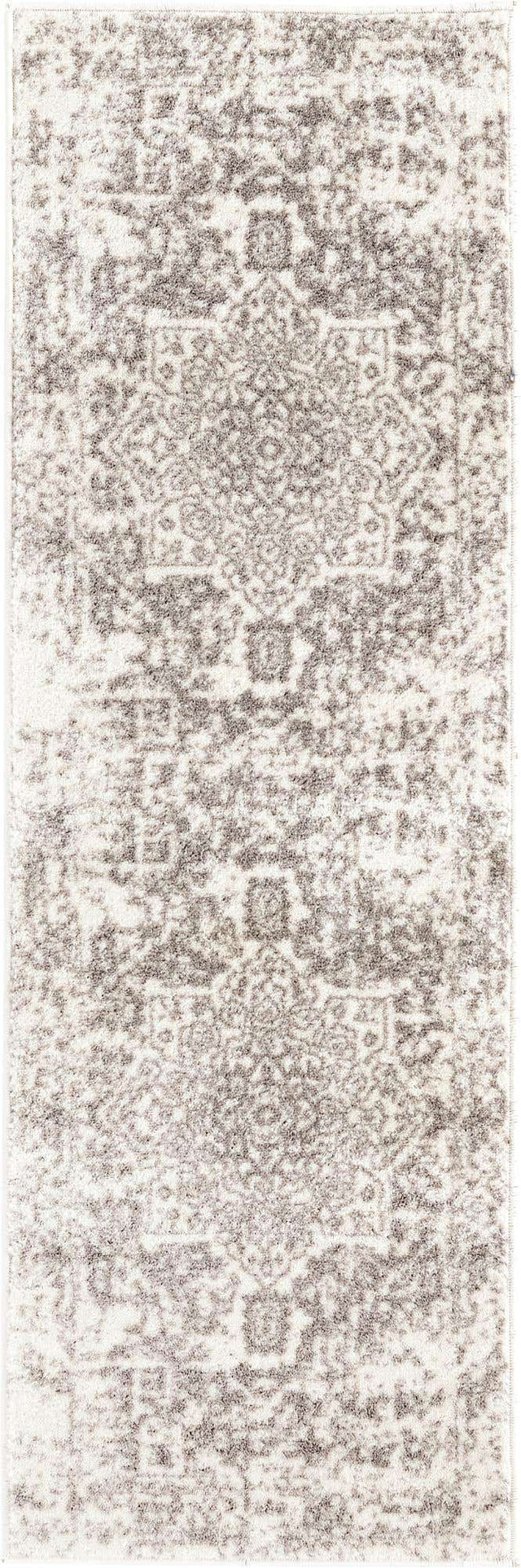 White 2' x 6' 1 Richmond Runner Area Rug Vintage Distressed Look Traditional Design Carpet for Unique Home Interior Design for Sale at Rug Engine