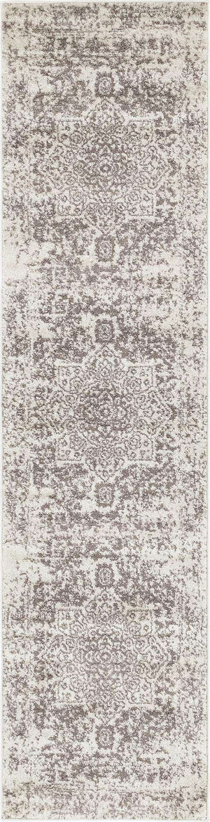 White 2' x 8' Richmond Runner Area Rug Vintage Distressed Look Traditional Design Carpet for Unique Home Interior Design for Sale at Rug Engine