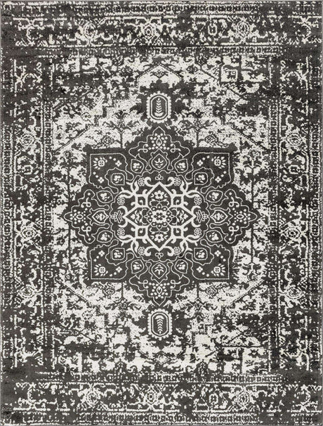 Dark Gray 10' x 13' 1 Richmond Rectangle Area Rug Vintage Distressed Look Traditional Design Carpet for Unique Home Interior Design for Sale at Rug Engine