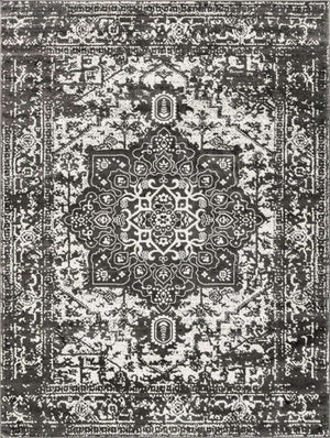 Dark Gray 9' x 12' Richmond Rectangle Area Rug Vintage Distressed Look Traditional Design Carpet for Unique Home Interior Design for Sale at Rug Engine