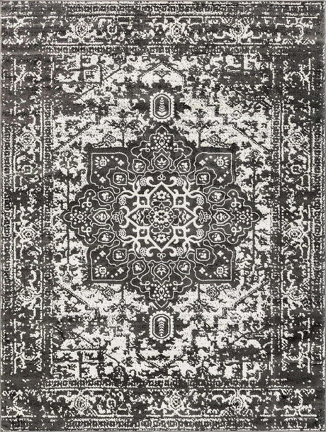 Dark Gray 9' x 12' Richmond Rectangle Area Rug Vintage Distressed Look Traditional Design Carpet for Unique Home Interior Design for Sale at Rug Engine