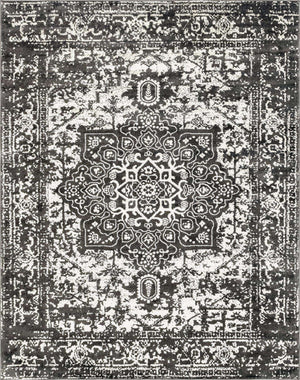 Dark Gray 7' 10 x 10' Richmond Rectangle Area Rug Vintage Distressed Look Traditional Design Carpet for Unique Home Interior Design for Sale at Rug Engine