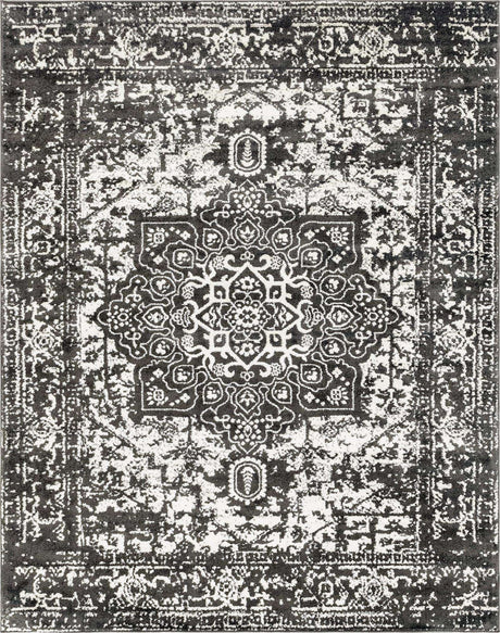 Dark Gray 7' 10 x 10' Richmond Rectangle Area Rug Vintage Distressed Look Traditional Design Carpet for Unique Home Interior Design for Sale at Rug Engine