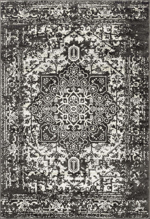 Dark Gray 6' 1 x 9' Richmond Rectangle Area Rug Vintage Distressed Look Traditional Design Carpet for Unique Home Interior Design for Sale at Rug Engine