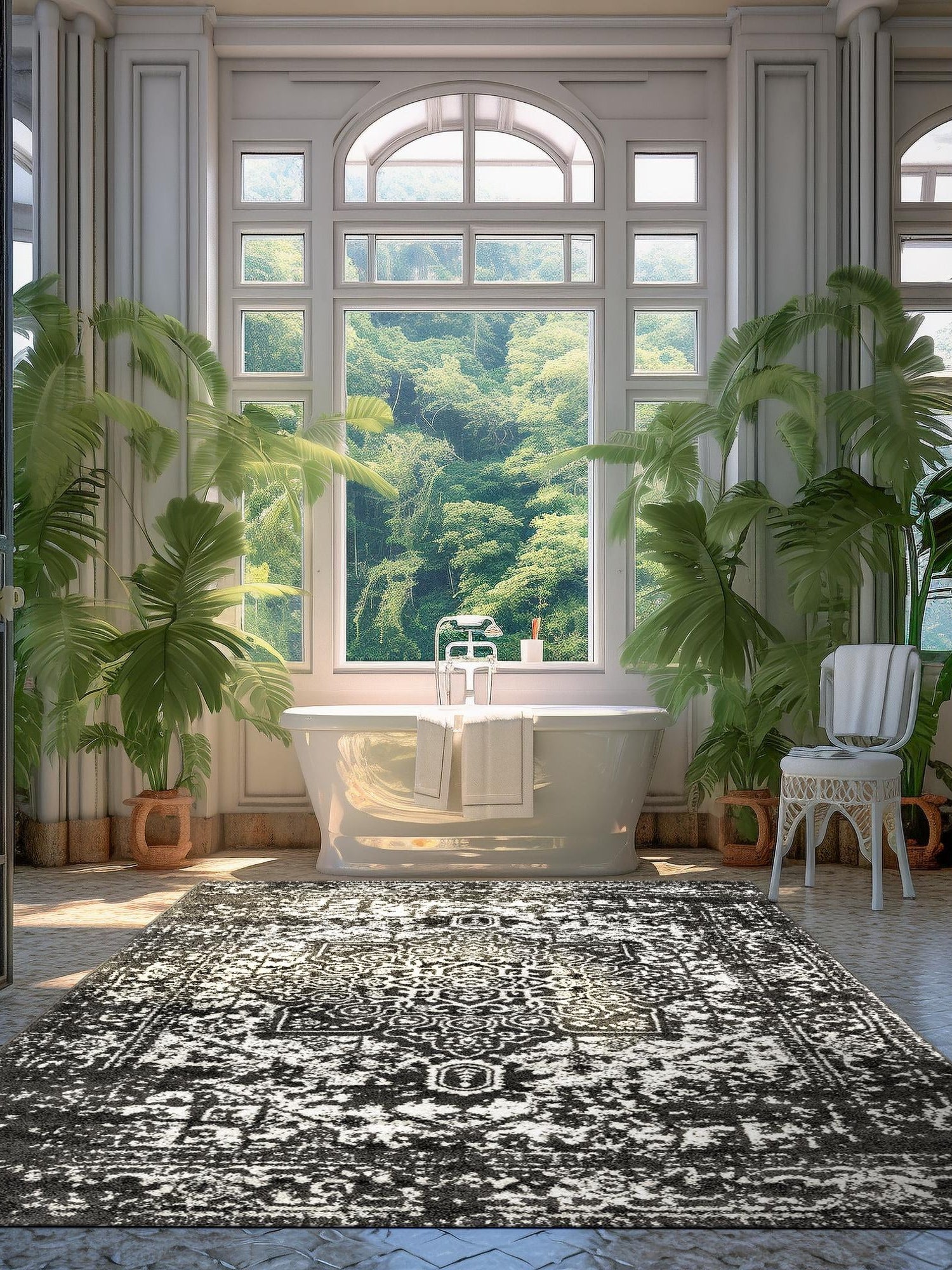 Dark Gray 3' 1 x 5' 3 Richmond Rectangle Area Rug Vintage Distressed Look Traditional Design Carpet for Unique Home Interior Design for Sale at Rug Engine