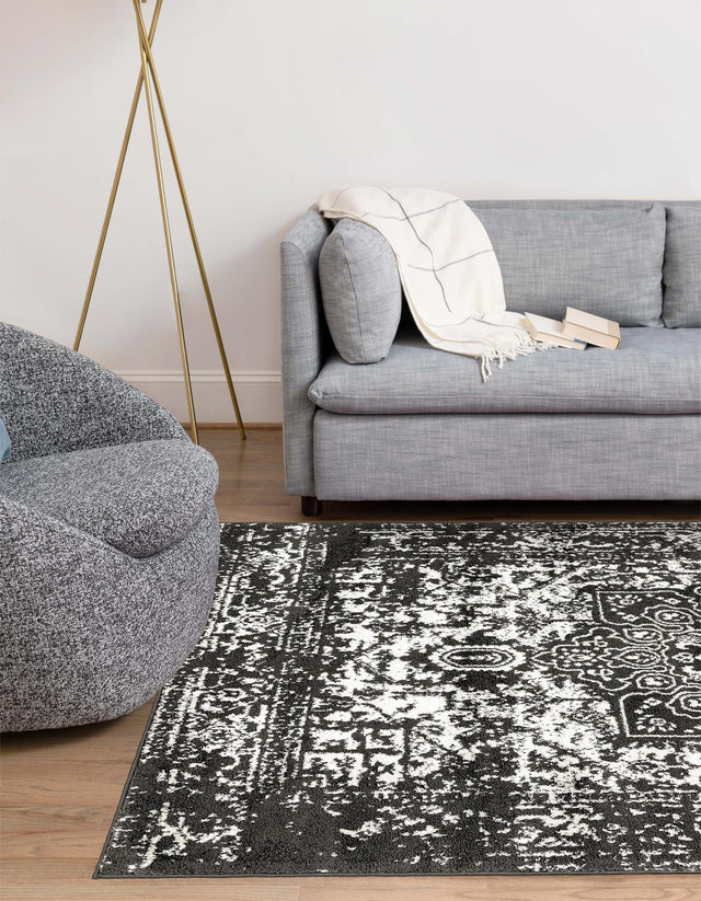 Dark Gray 7' 1 x 10' Richmond Rectangle Area Rug Vintage Distressed Look Traditional Design Carpet for Unique Home Interior Design for Sale at Rug Engine
